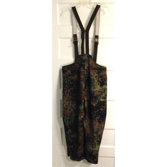 Vtg German Military Bib Pants Overalls Mn 48/50 Flecktarn Camo Canvas Combat 90s - Picture 6 of 10